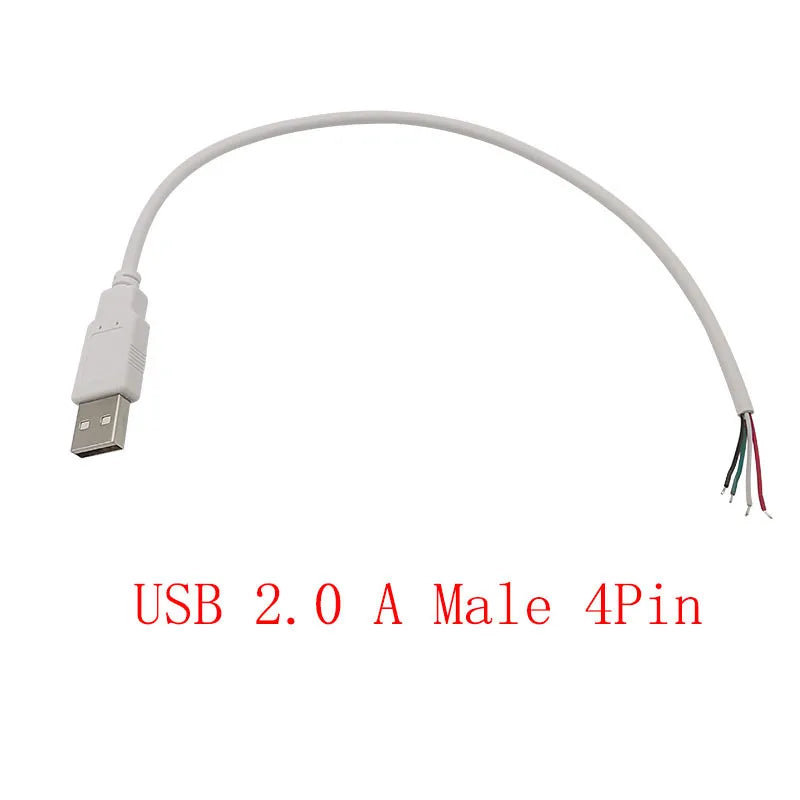 USB Connector Cable Micro USB Type C USB 2.0 A Male Female DIY USB Connector Cable Richie's USB Male 4Pin WH 1M 1Pcs