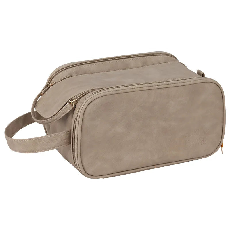 PU Leather Makeup Bag Large Capacity Double Zipper Travel Organizer Makeup Travel Bag Richie's