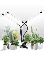 KEBINCPLED USB Clip Plant Grow Light – Dimmable LED 2/3 Head LED Plant Grow Light Richie's Black 3Heads USB No plug