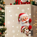 Peeping Santa & Kitten Static Cling Window Sticker | Reusable Xmas Christmas Window Sticker Richie's