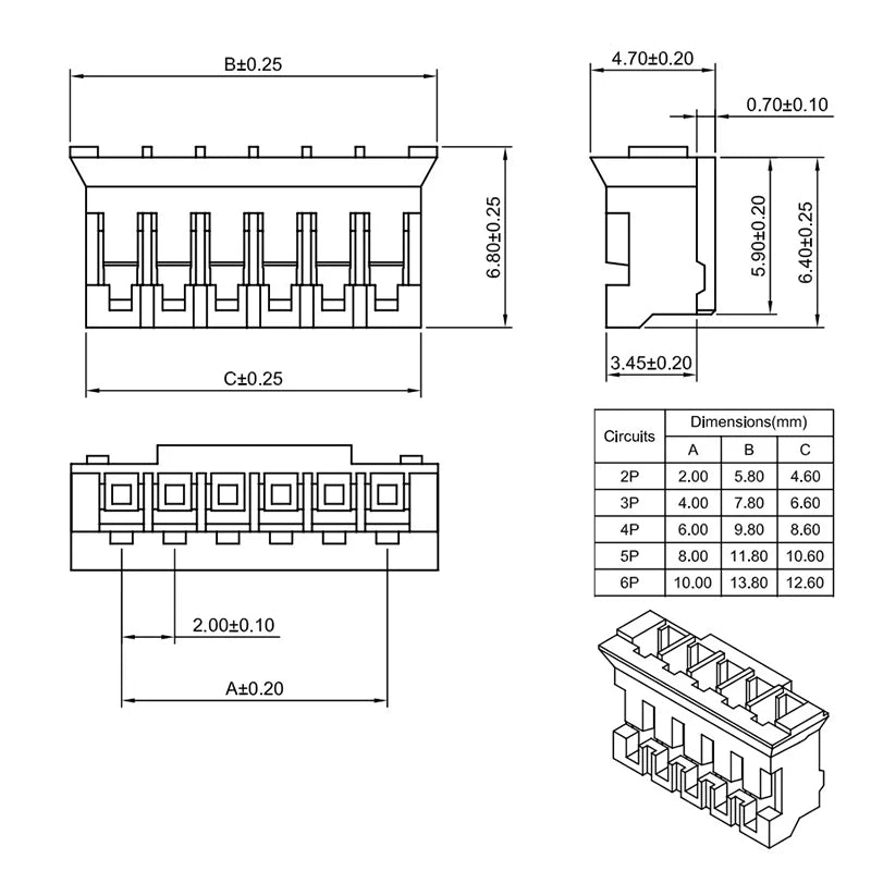 10 Pairs JST PH 2.0mm Connectors 2-6 Pin Male Female Wired Electronics Connector Richie's
