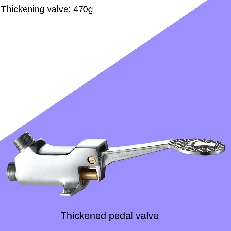 Brass Foot-Operated Faucet – Hands-Free Single Cold Basin Tap Foot-Operated Faucet Richie's Thickened foot valve