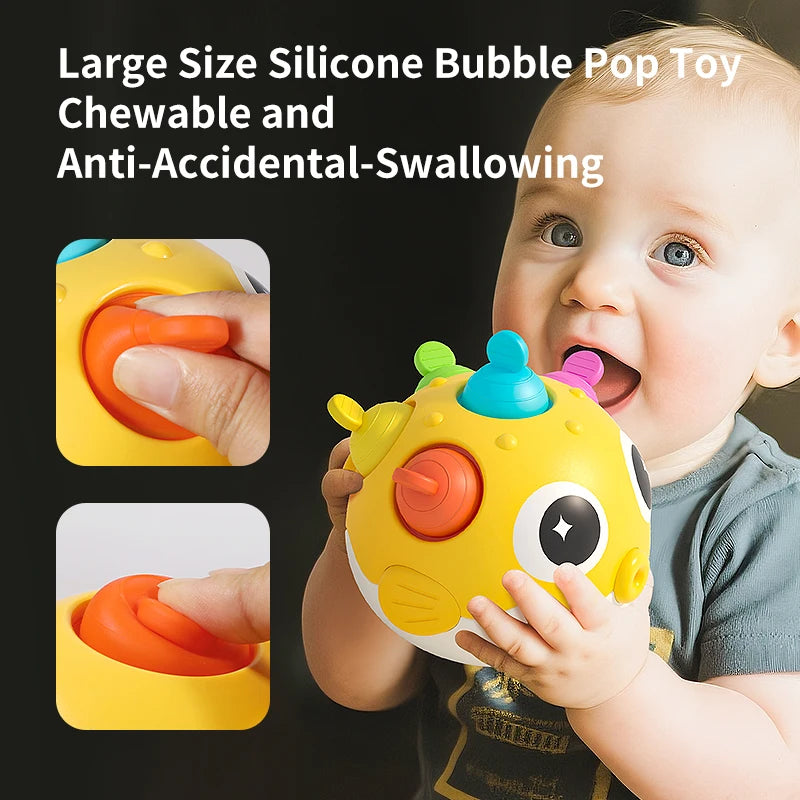 Baby Pufferfish Rattle Tumbler Toy | Teether & Bells 0–12M Baby Rattle Toy Richie's