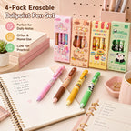 4 Erasable Gel Pens 0.5mm Cartoon Design | School Supplies Erasable Gel Pens Richie's