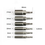 6Pc Extra Deep Impact Socket Set 6–17mm 1/4" Hex Metric Impact Socket Set Richie's A SET