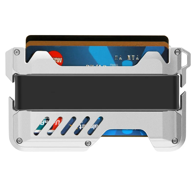 Zeeker Tactical Aluminum RFID Slim Wallet – Men's EDC Card Holder Metal Slim Wallet Richie's Silver