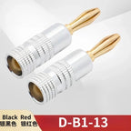 Gold-Plated Brass 4mm Banana Plugs Solderless Speaker Connectors Speaker Banana Plugs Richie's D-B1-13 1 pair