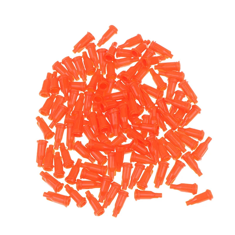 100pcs Syringe Tip Caps Spiral Lock Plugs for DIY Liquid Transfer Syringe Tip Caps Richie's 100Pcs Orange