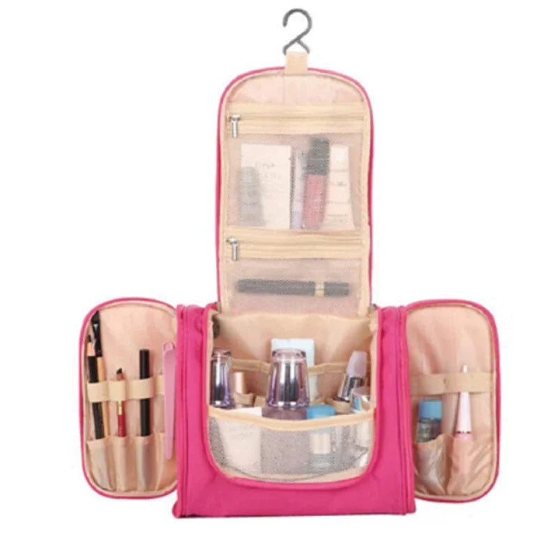 Large Waterproof Hanging Travel Toiletry & Cosmetic Bag Travel Toiletry Bag Richie's Rose red