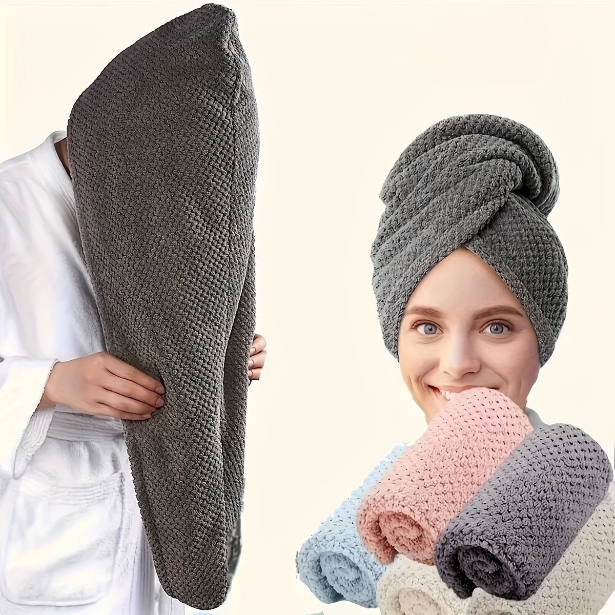 Microfiber Hair Towel Wrap – Quick Dry Turban for All Hair Types Microfiber Hair Towel Richie's