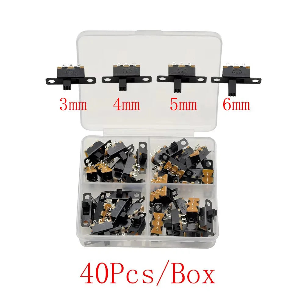Mini Slide Switch Kit 3-Pin SPDT DIP PCB Toggle 40–100pcs Slide Switch Kit Richie's B-40Pcs