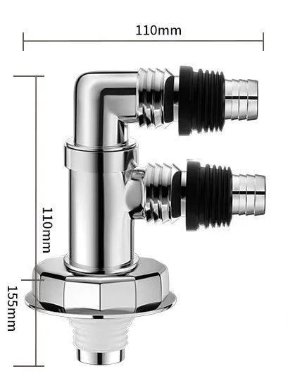 Universal Washing Machine Floor Drain Adapter & Pipe Connector Drain Pipe Adapter Richie's F type rotary tee