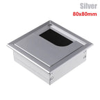 Rectangle Desk Cable Grommet Wire Hole Cover | Cable Organizer Desk Cable Grommet Richie's silver-80x80mm