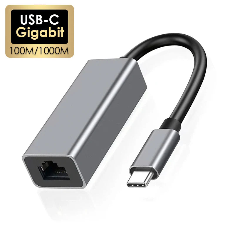 USB-C to RJ45 Gigabit Ethernet Adapter 100/1000Mbps Network Card USB-C Ethernet Adapter Richie's