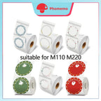 Phomemo M110 M200 M221 Round Transparent Thermal Labels 1.57" Thermal Label Roll Richie's