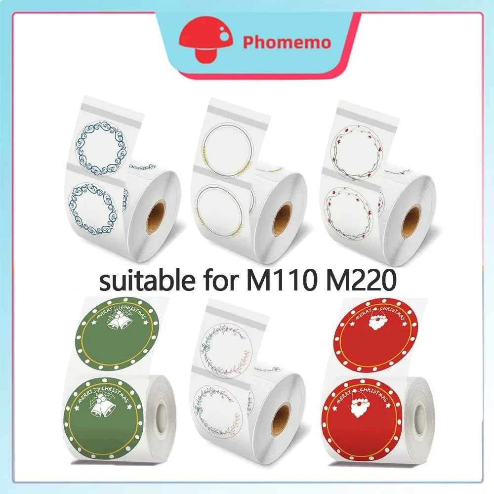 Phomemo M110 M200 M221 Round Transparent Thermal Labels 1.57" Thermal Label Roll Richie's
