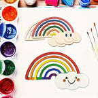 10pcs Wooden Rainbow & Cloud DIY Craft Hangings | Unfinished Wood Craft Hangings Richie's
