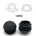 12 Pcs Round Furniture Tube Plugs Non-Slip Black Floor Leg Caps Furniture Leg Caps Richie's 25mm