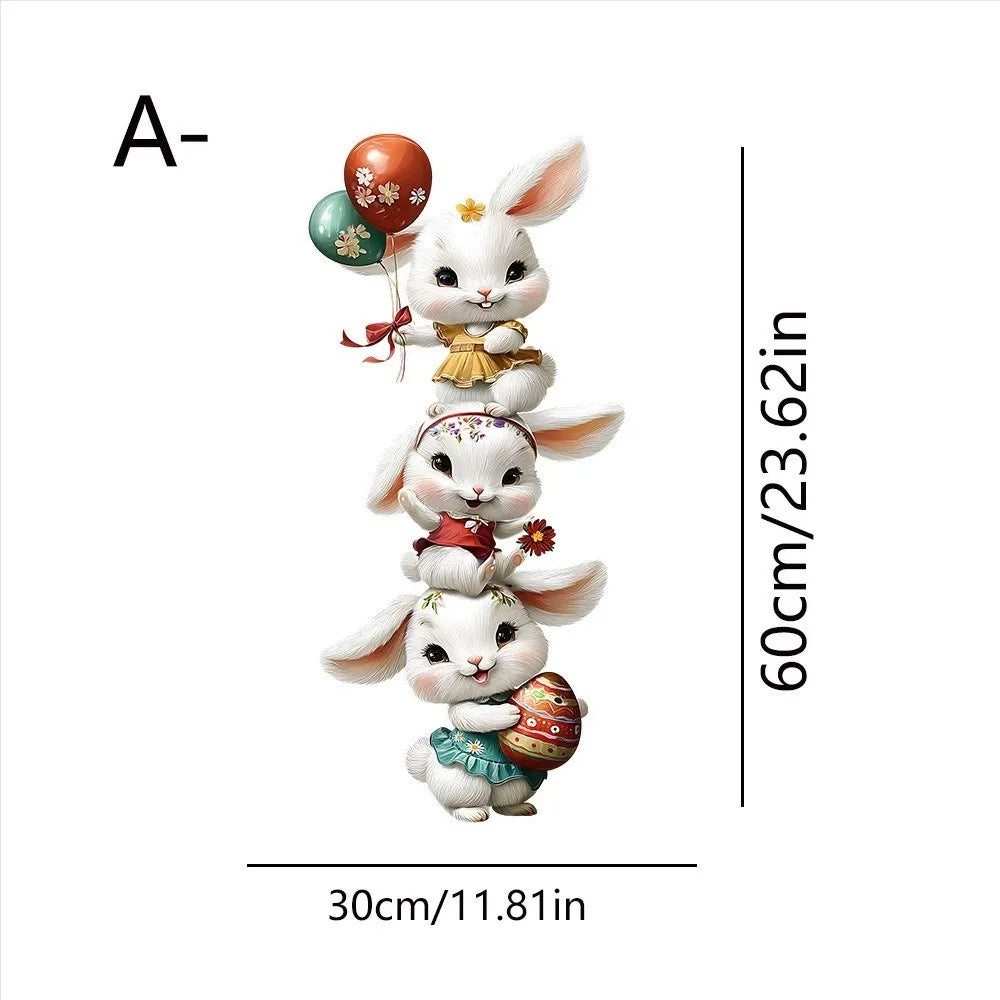 Easter Rabbit Flower Wall Stickers – Removable PVC Decals Wall Stickers Richie's A6