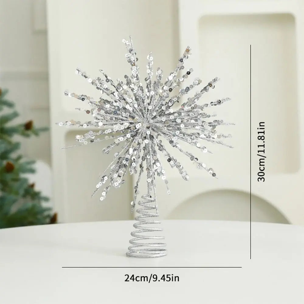 Glitter Christmas Tree Star Topper – Gold & Silver | 24×30cm Christmas Tree Topper Richie's