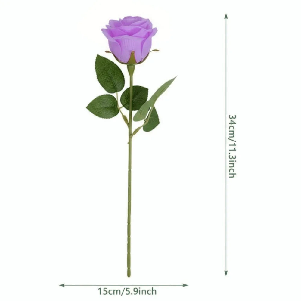 Silk Rose Artificial Bouquet – Faux Flowers for Wedding & Home Decor Artificial Flower Bouquet Richie's Light Purple