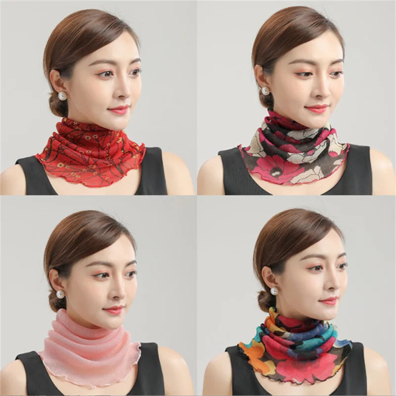 Women's Anti-UV Chiffon Neck Scarf – Multi-Style Sun Cover Women's Sun Scarf Richie's