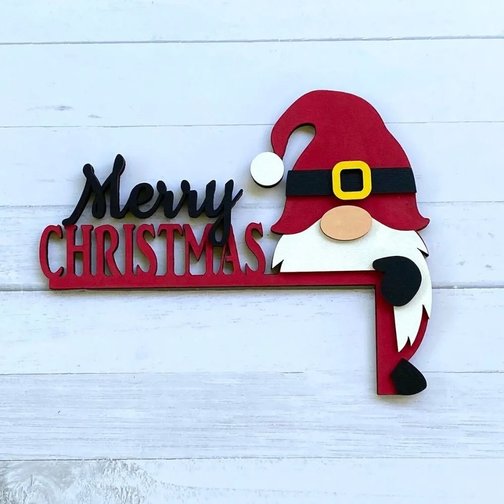 Christmas Wooden Door Corner Decor – Santa Snowman Reindeer Sign Christmas Door Decor Richie's 9-the Right