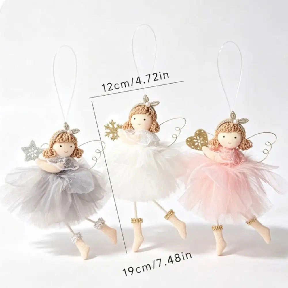 Plush Christmas Angel Ornament – Fluffy Wings Hanging Pendant Christmas Ornament Richie's