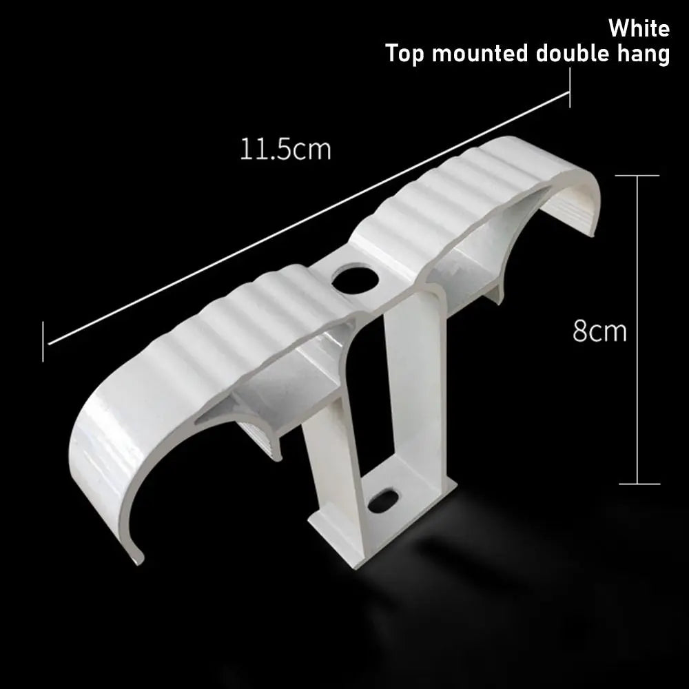 Aluminum Curtain Rod Bracket – Single & Double Hang Curtain Rod Bracket Richie's White-Top mounted 2