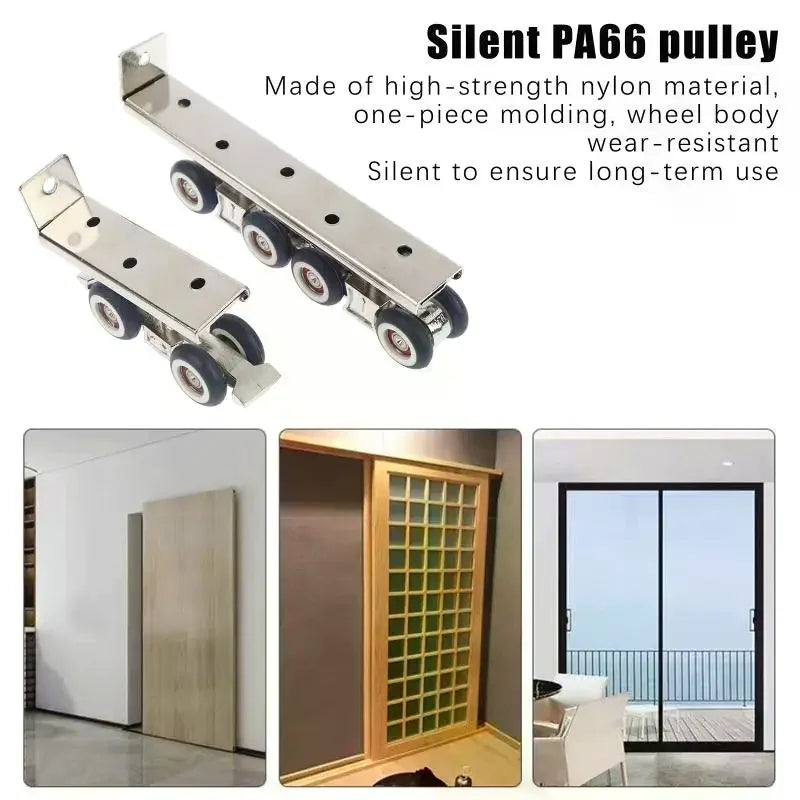 Heavy Duty Sliding Door Pulley Rollers & Rail Track – 4 or 8 Wheels Door Pulley Rollers Richie's