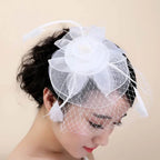 Feather Fascinator Hair Pin Bridal Tiara Wedding Headband Feather Fascinator Richie's white