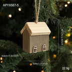 Wooden Christmas House Ornament – DIY Log Village Pendant Christmas Ornament Richie's E