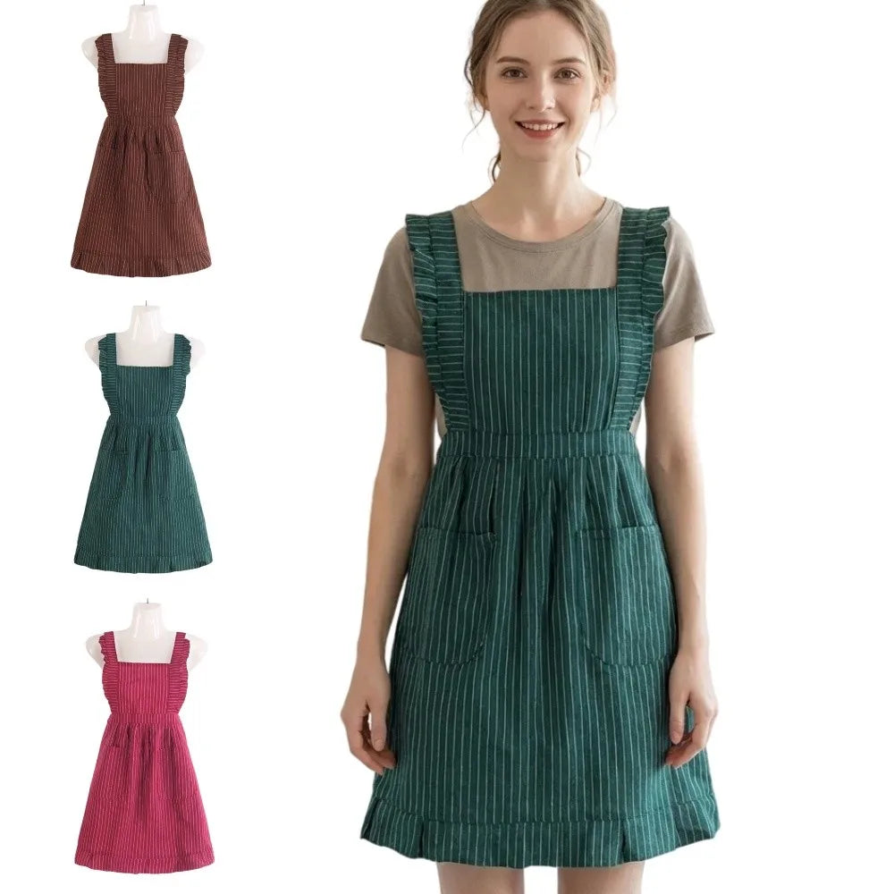 Women's Sleeveless Cotton Kitchen Apron with Large Pocket Kitchen Apron Richie's