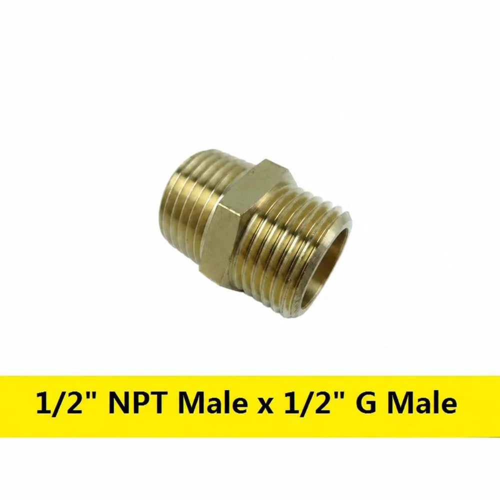 Brass G BSP Female to NPT Male Thread Pipe Fitting Adapter Pipe Fitting Adapter Richie's G 1-2- M x1-2- NPT M