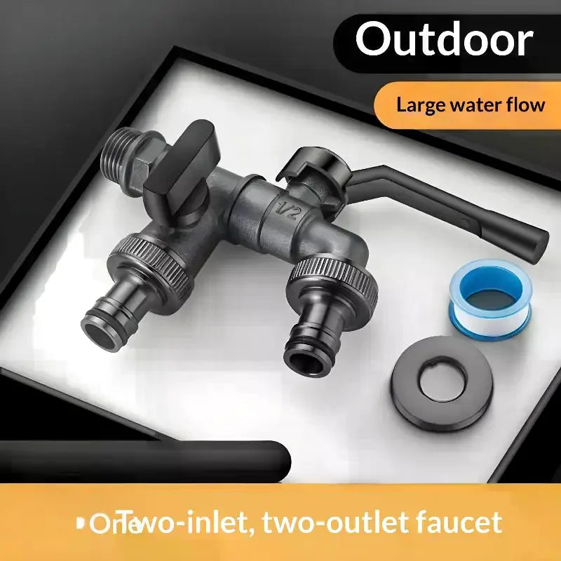 Dual Outlet Zinc Alloy Freeze-Proof Outdoor Garden Faucet Garden Faucet Richie's