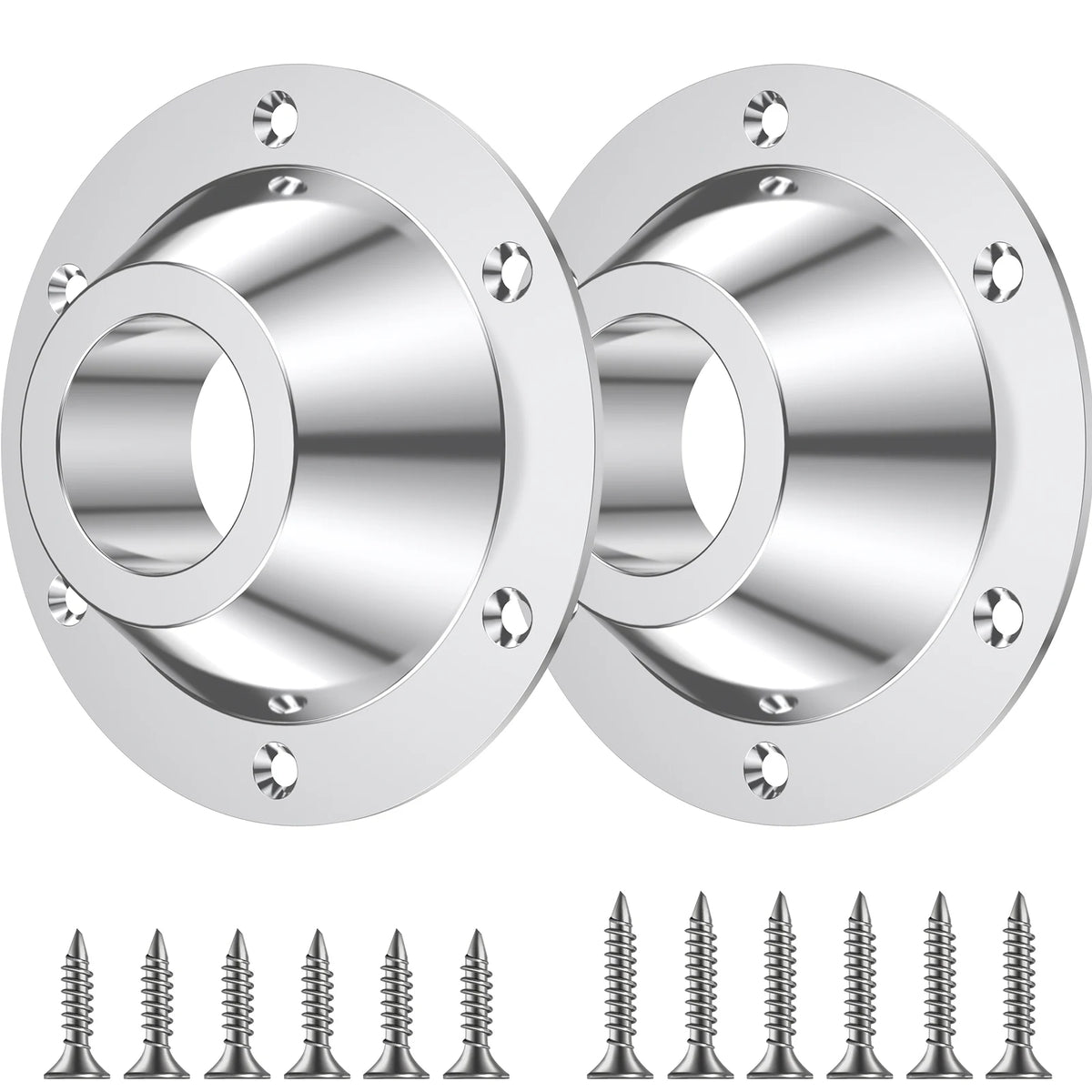 2Pcs Aluminum RV Table Pedestal Base Floor Mounting Flange Table Pedestal Base Richie's Silver