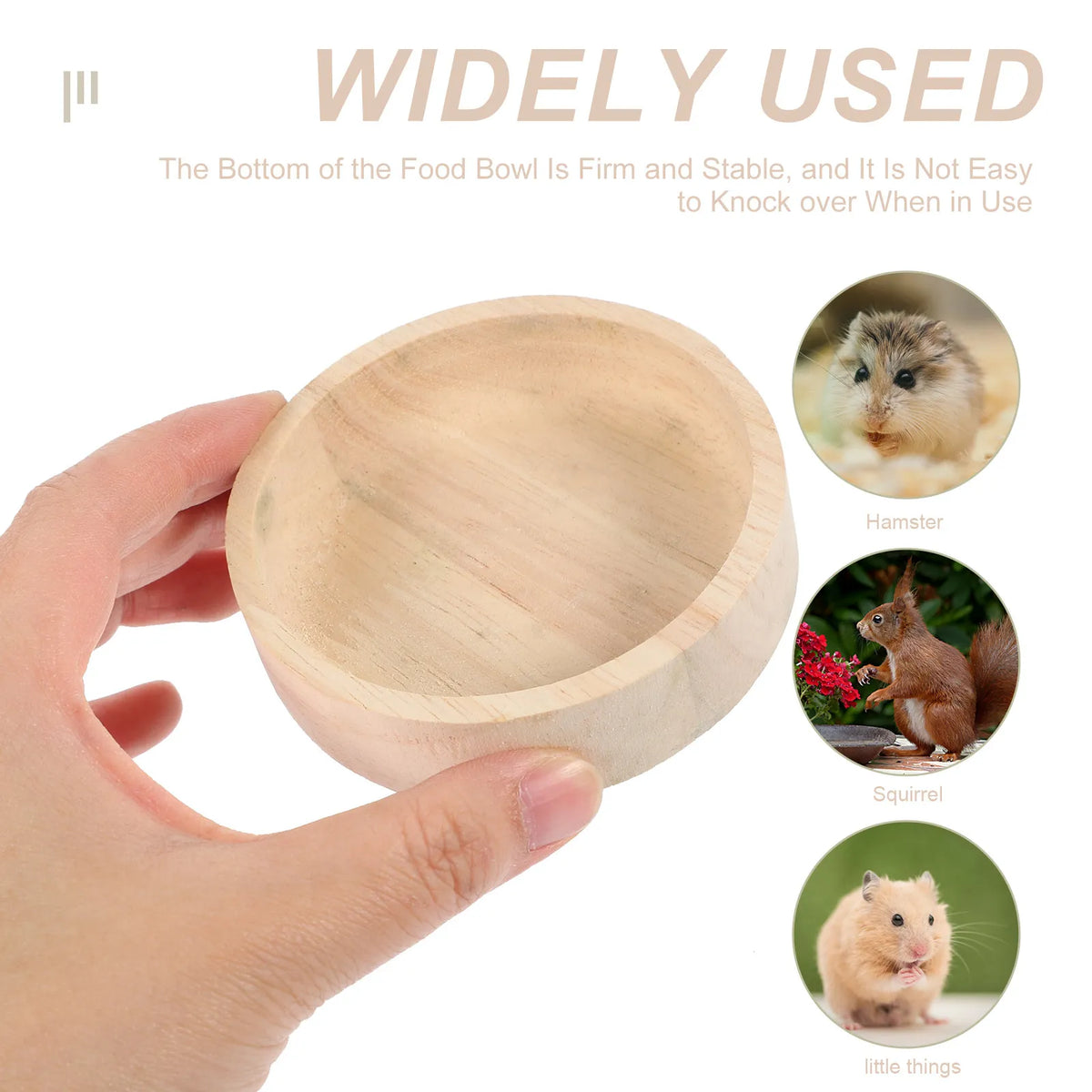 Natural Wood Pet Food Bowl for Hamsters & Small Animals Small Animal Feeder Richie's