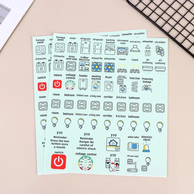 Waterproof Circuit Breaker Labels – Electric Box Sticker Sheets Electrical Panel Labels Richie's green 2sheets