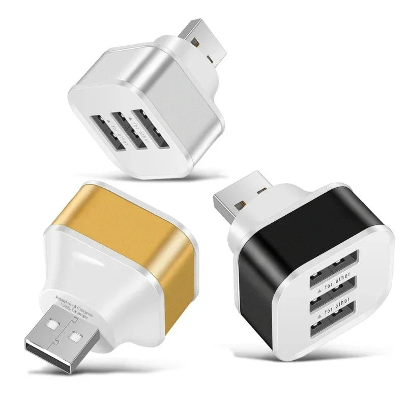 3-Port Mini USB 2.0 Hub Splitter | Portable Travel Charger USB Hub Splitter Richie's