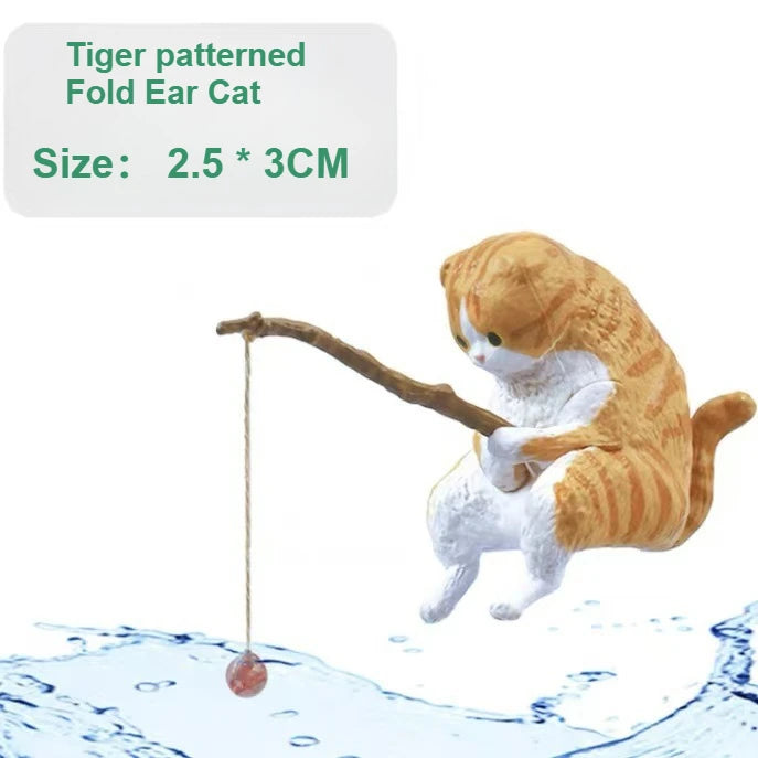 Fishing Cat Fish Tank Ornament – Hanging Resin Aquarium Décor Aquarium Ornament Richie's 1pc Style 6