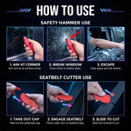 2-Pack Car Window Breaker & Seat Belt Cutter Tool Car Safety Tool Richie's