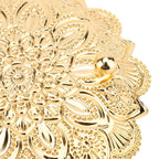 Gold Turkish Serving Tray – Embossed Round Iron Centerpiece Decorative Serving Tray Richie's