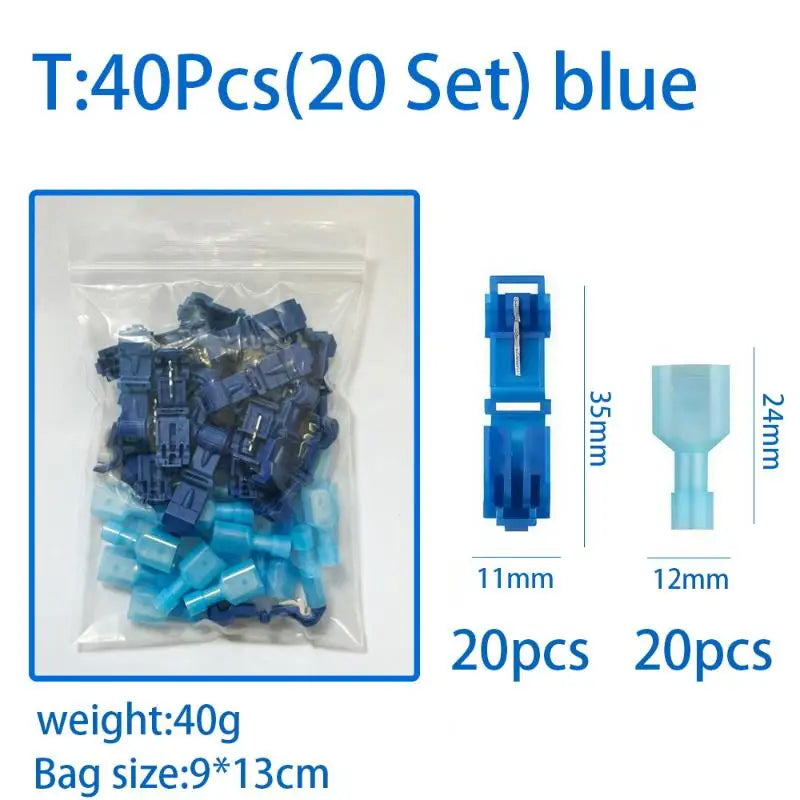 T-Tap Wire Connectors 60pcs Self-Stripping Quick Splice Kit Wire Splice Connectors Richie's Blue