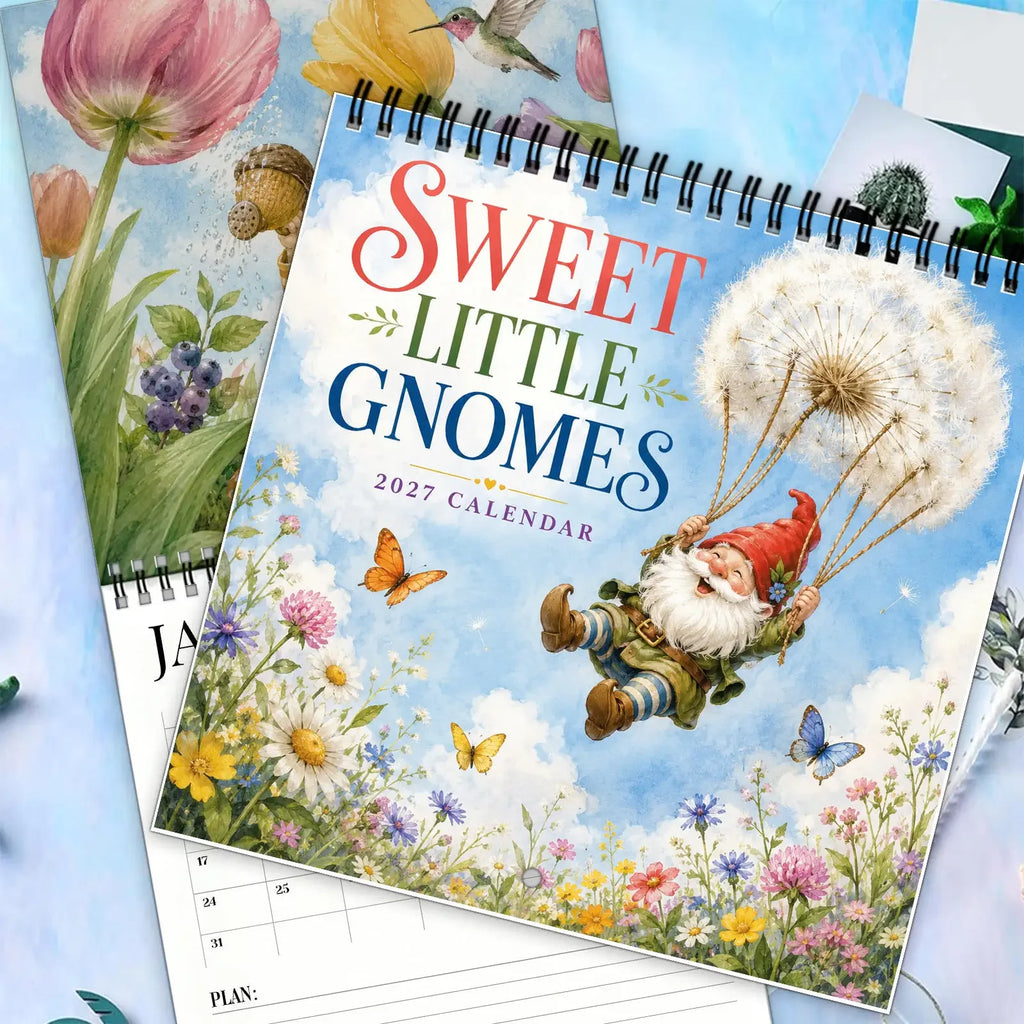 2027 Sweet Little Gnomes Wall Calendar | Spiral-Bound 12-Month Wall Calendar Richie's