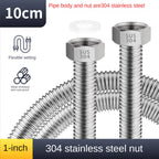 DN25 1" 304 Stainless Steel Bellows High-Pressure Flexible Hose Flexible Plumbing Hose Richie's (10cm)
