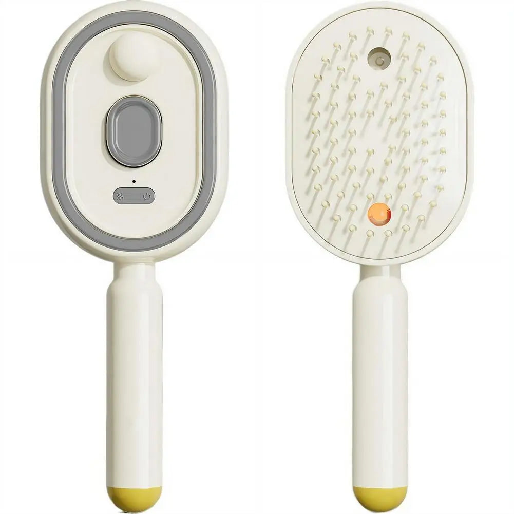 Electric Massage Comb with Spray Mist – Detangling Scalp Brush Electric Hair Brush Richie's White