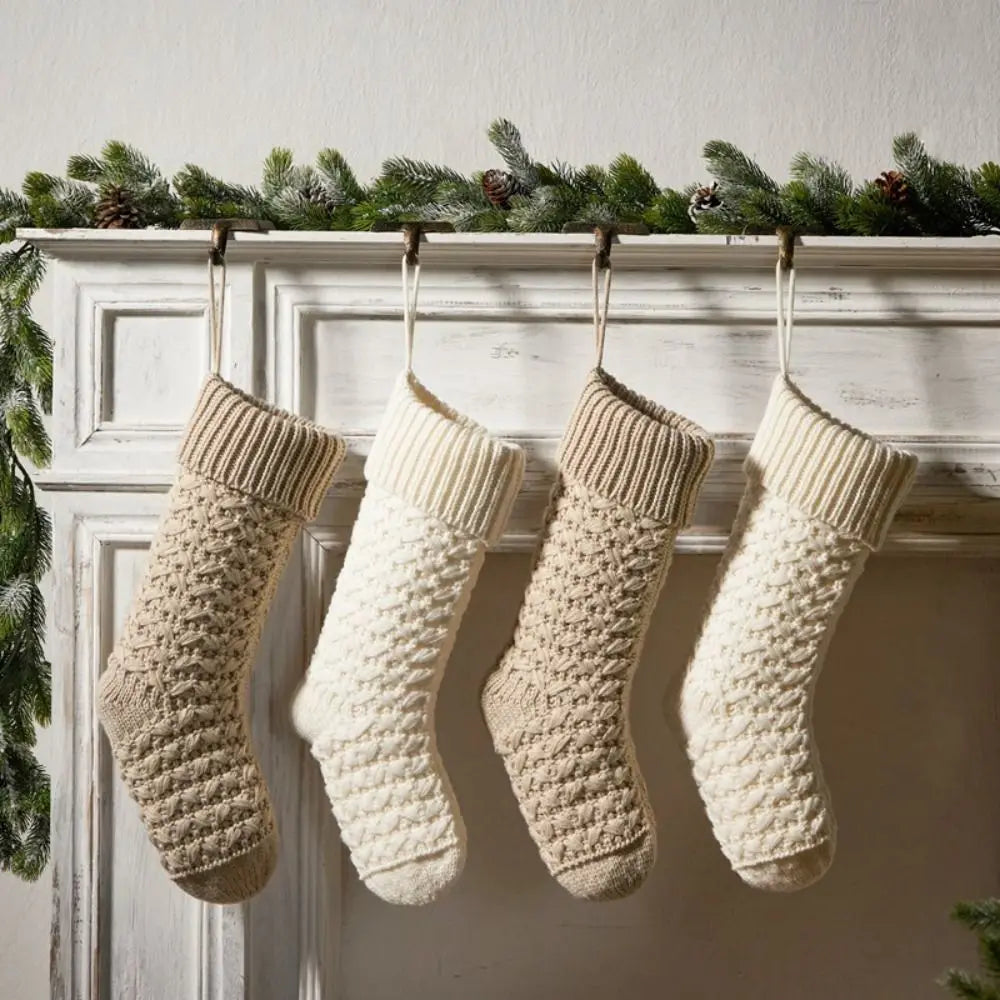 Knit Christmas Stocking 18" Kids Candy Gift Bag Holiday Decor Christmas Stocking Richie's