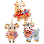 Rhinestone Goat Hanging Ornament – Acrylic Zodiac Charm Set Holiday Ornament Set Richie's 4-3PCS
