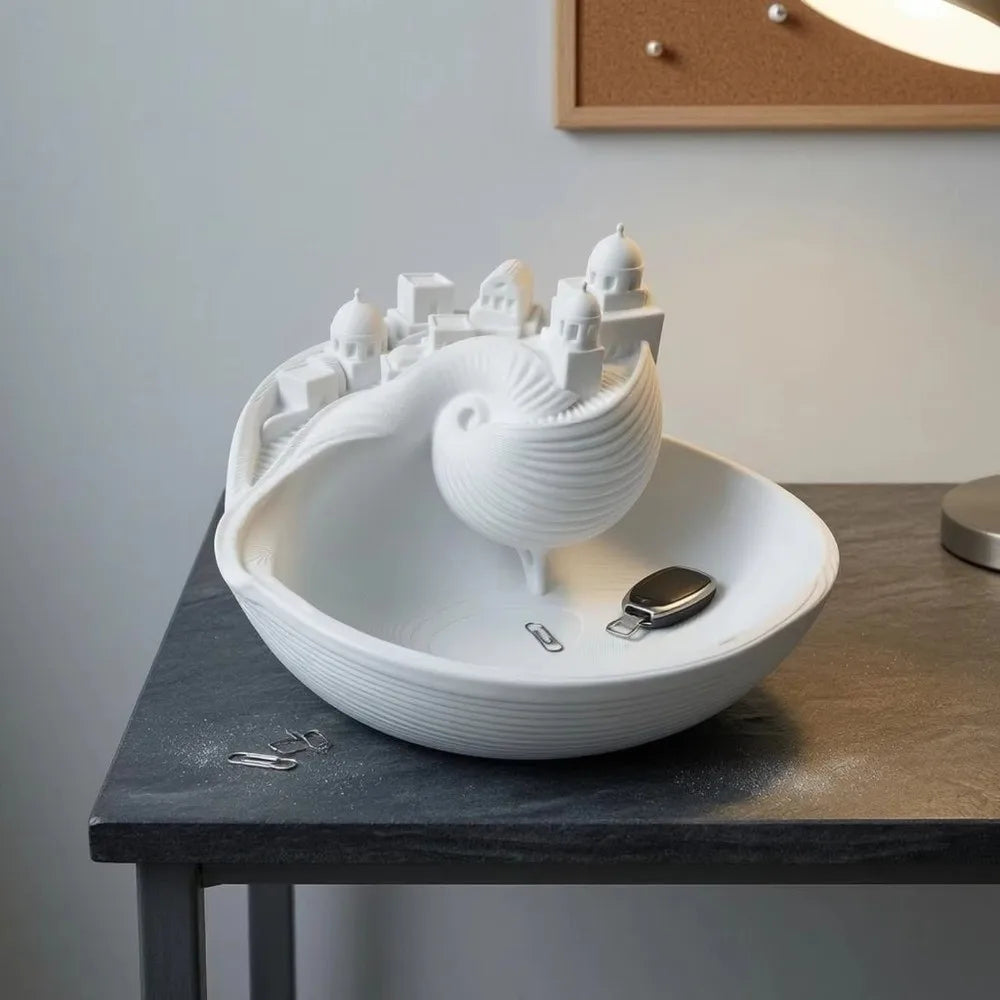 Conch Shell Catchall Bowl Spiral Divider Desktop Organizer Tray Decorative Organizer Tray Richie's