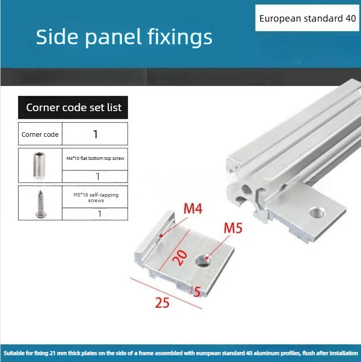 4PCS Aluminum Profile Side Panel Brackets 2020/3030/4040 Aluminum Profile Brackets Richie's EU4040 suit-4pcs